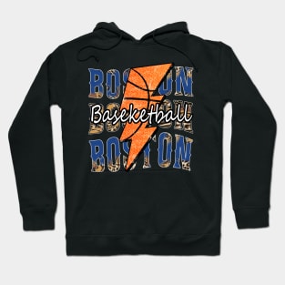 Graphic Basketball Boston Proud Name Vintage Hoodie